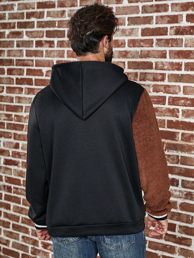 Cozy and stylish: Men's Plus Size Hoodie with Bear Embroidery