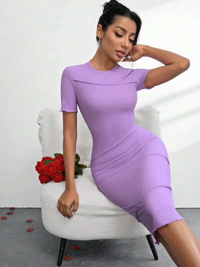 Heartfelt Chic: Women's Valentine's Day Dress with Exposed Seam Line