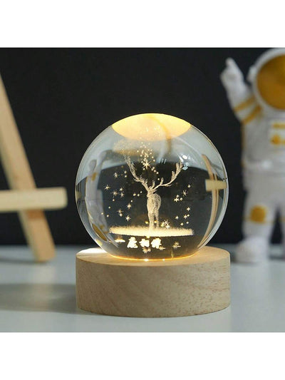 Illuminate the Universe: LED Light-Up Solar System Crystal Ball Night Light