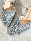 Rhinestone Chain Closed Toe High Heel Shoes: Perfect for Daily Wear and Parties