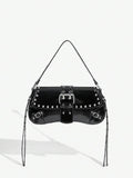 Studded baguette shoulder bag product view 9