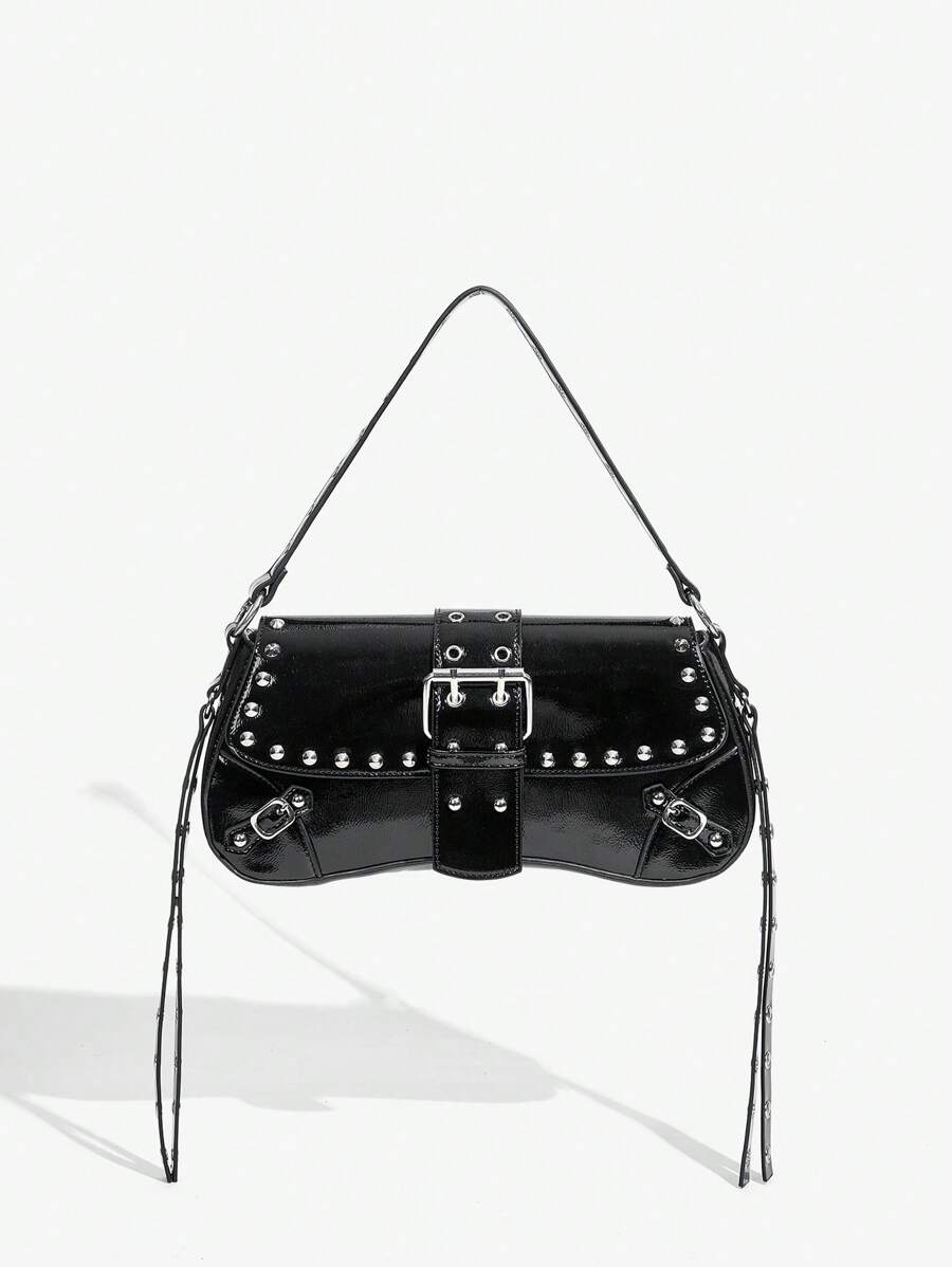 Studded baguette shoulder bag product view 9