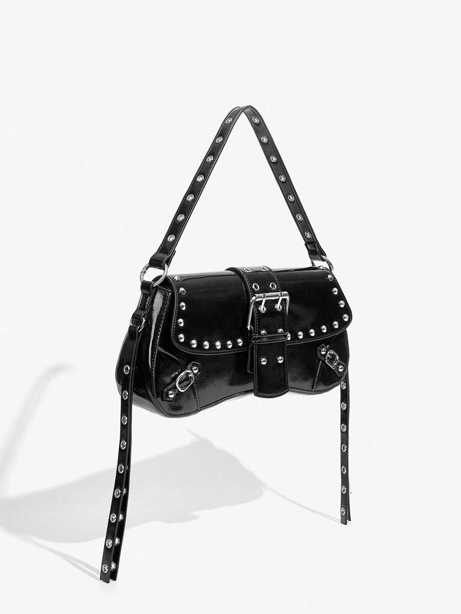 Studded baguette shoulder bag product view 11