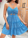 Effortless Elegance: Women’s Casual Mini Dress with Spaghetti Straps in Baby Blue