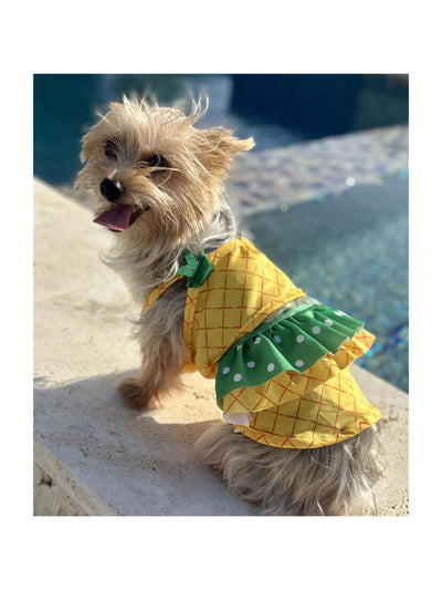 Pineapple Pup Paradise: Fun Dog Swimwear for Summer