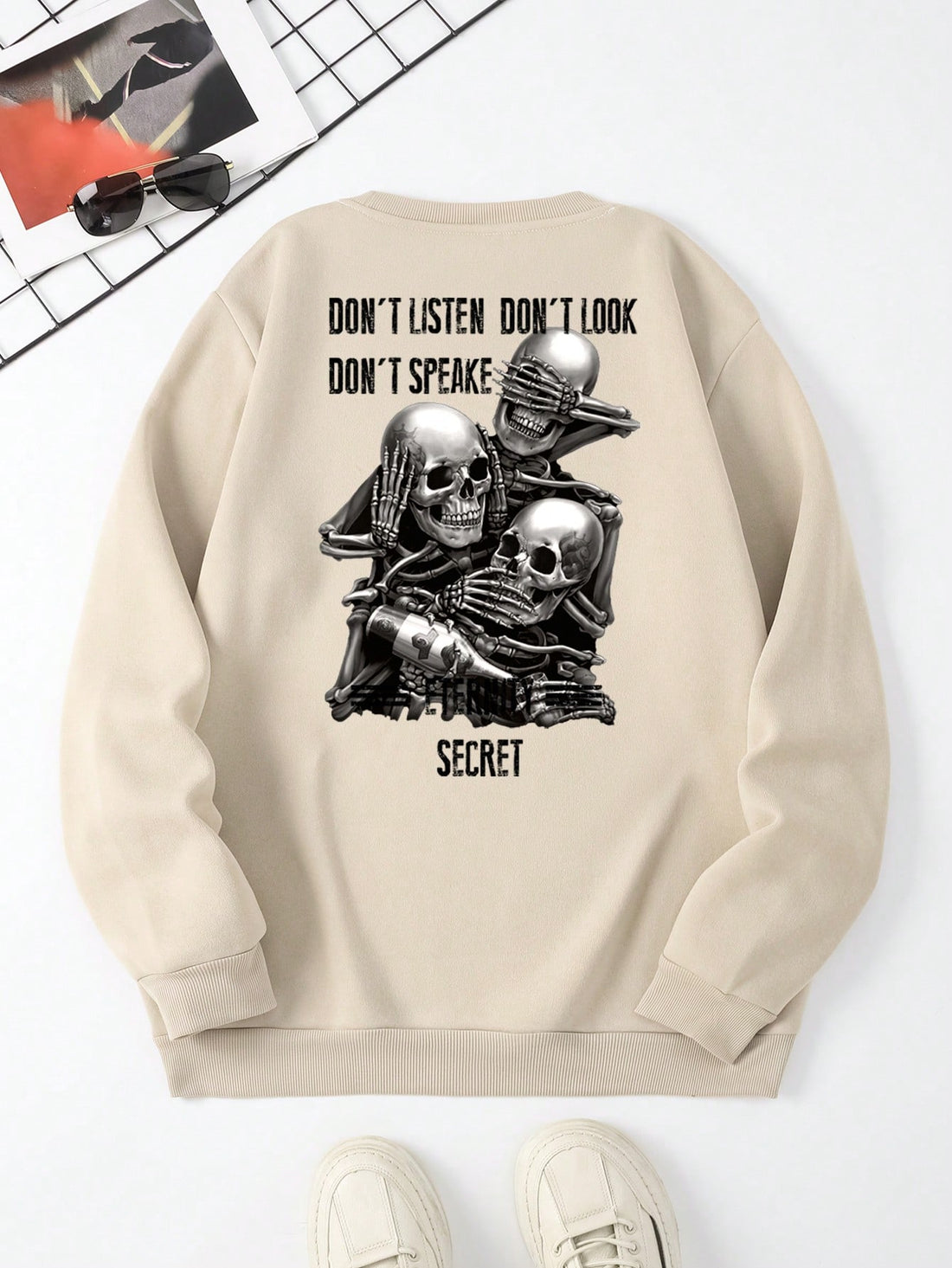 Elevate your style with our bold Men's Edgy Skull Print Pullover Sweatshirt. Featuring a striking skull print, this statement piece will make you stand out. Made for comfort and durability, it's perfect for casual wear. Add a touch of edginess to your wardrobe today.