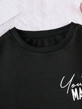 Detail view of Plus Size Womens Heart Pattern Sweatshirt - Inspirational Message Pullover for Fall and Winter for everyday styling