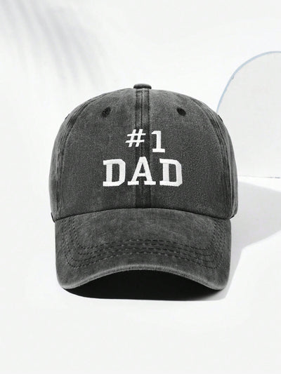 Vintage Baseball Cap: 1 Dad Letter Embroidery - Adjustable, Fashionable, and Suitable for Outdoor and Daily Wear