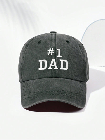 Vintage Baseball Cap: 1 Dad Letter Embroidery - Adjustable, Fashionable, and Suitable for Outdoor and Daily Wear