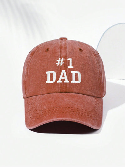 Vintage Baseball Cap: 1 Dad Letter Embroidery - Adjustable, Fashionable, and Suitable for Outdoor and Daily Wear