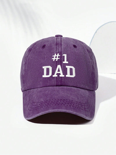 Vintage Baseball Cap: 1 Dad Letter Embroidery - Adjustable, Fashionable, and Suitable for Outdoor and Daily Wear