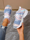 Chic and Comfortable: Women's Fashion Printed Casual Sports Shoes for Running, Students, and Hiking