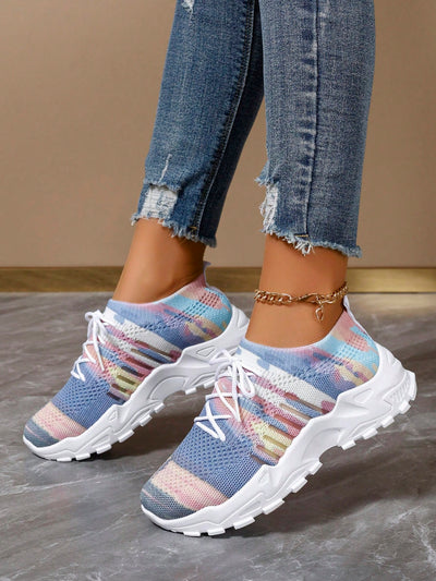 Chic and Comfortable: Women's Fashion Printed Casual Sports Shoes for Running, Students, and Hiking