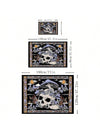 Gothic Glamour: Crystal Velvet Skull Pattern Living Room Carpet for Halloween Home Decorations