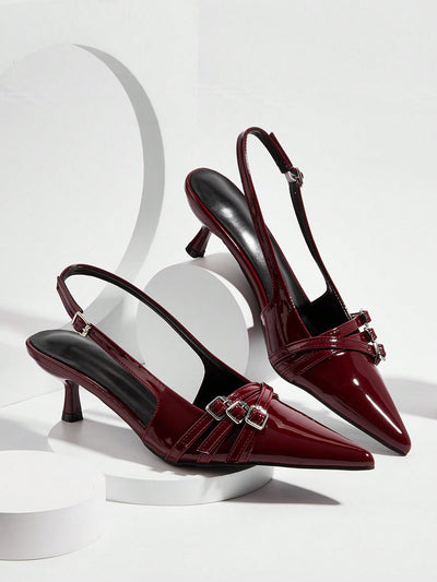 Red Hot Elegance: Patent Leather Stiletto Heels for Wedding Parties