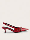 Red Hot Elegance: Patent Leather Stiletto Heels for Wedding Parties