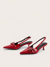 Red Hot Elegance: Patent Leather Stiletto Heels for Wedding Parties