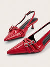 Red Hot Elegance: Patent Leather Stiletto Heels for Wedding Parties