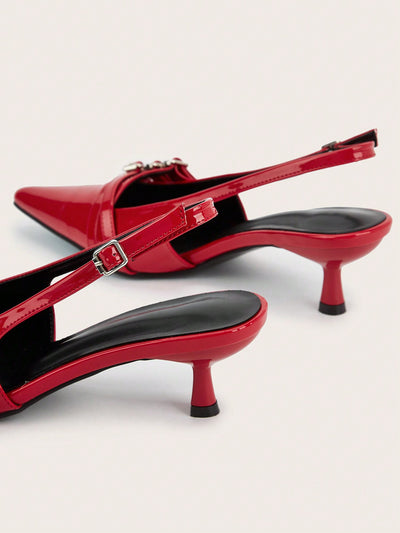 Red Hot Elegance: Patent Leather Stiletto Heels for Wedding Parties