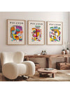 3 Piece Picasso Exhibition Canvas Poster Set - Modern Art Prints for Bedroom, Living Room, and Corridor Wall Décor