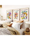 3 Piece Picasso Exhibition Canvas Poster Set - Modern Art Prints for Bedroom, Living Room, and Corridor Wall Décor