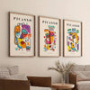 3 Piece Picasso Exhibition Canvas Poster Set - Modern Art Prints for Bedroom, Living Room, and Corridor Wall Décor