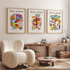 3 Piece Picasso Exhibition Canvas Poster Set - Modern Art Prints for Bedroom, Living Room, and Corridor Wall Décor