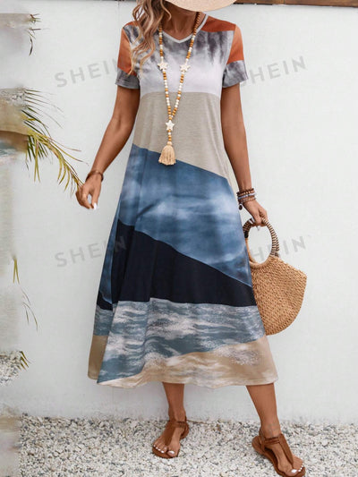 Floral Dream: Women's Printed V-Neck Maxi Dress