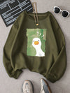 Quirky and Cute: Women's Cartoon Duck Printed Sweatshirt