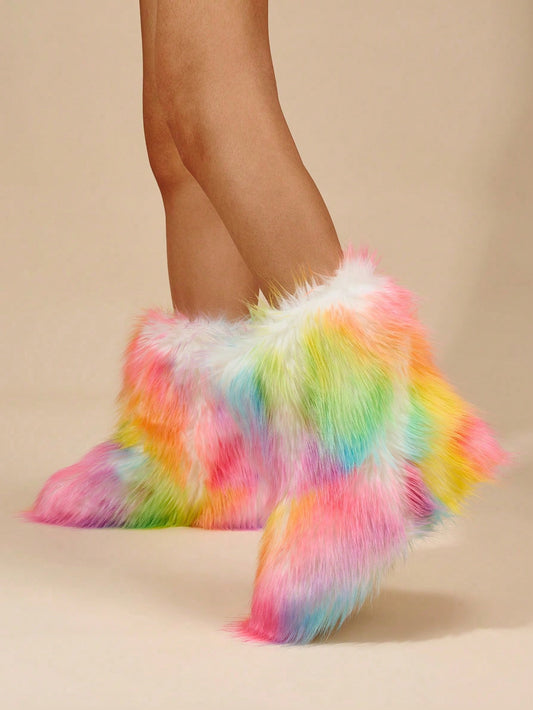 Cozy Chic: Women's Non-Slip Plush Boots with Modern Design