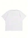 Men's Cross & Fingerprint Pattern Printed Short Sleeve T-Shirt For Summer Casual Wear