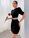 Chic Minimalist Black Dress with Hollow-Out Details for Effortless Elegance