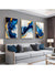 3-Piece Luxury Blue and Golden Abstract Canvas Prints: Elevate Your Home Decor with Modern Minimalism
