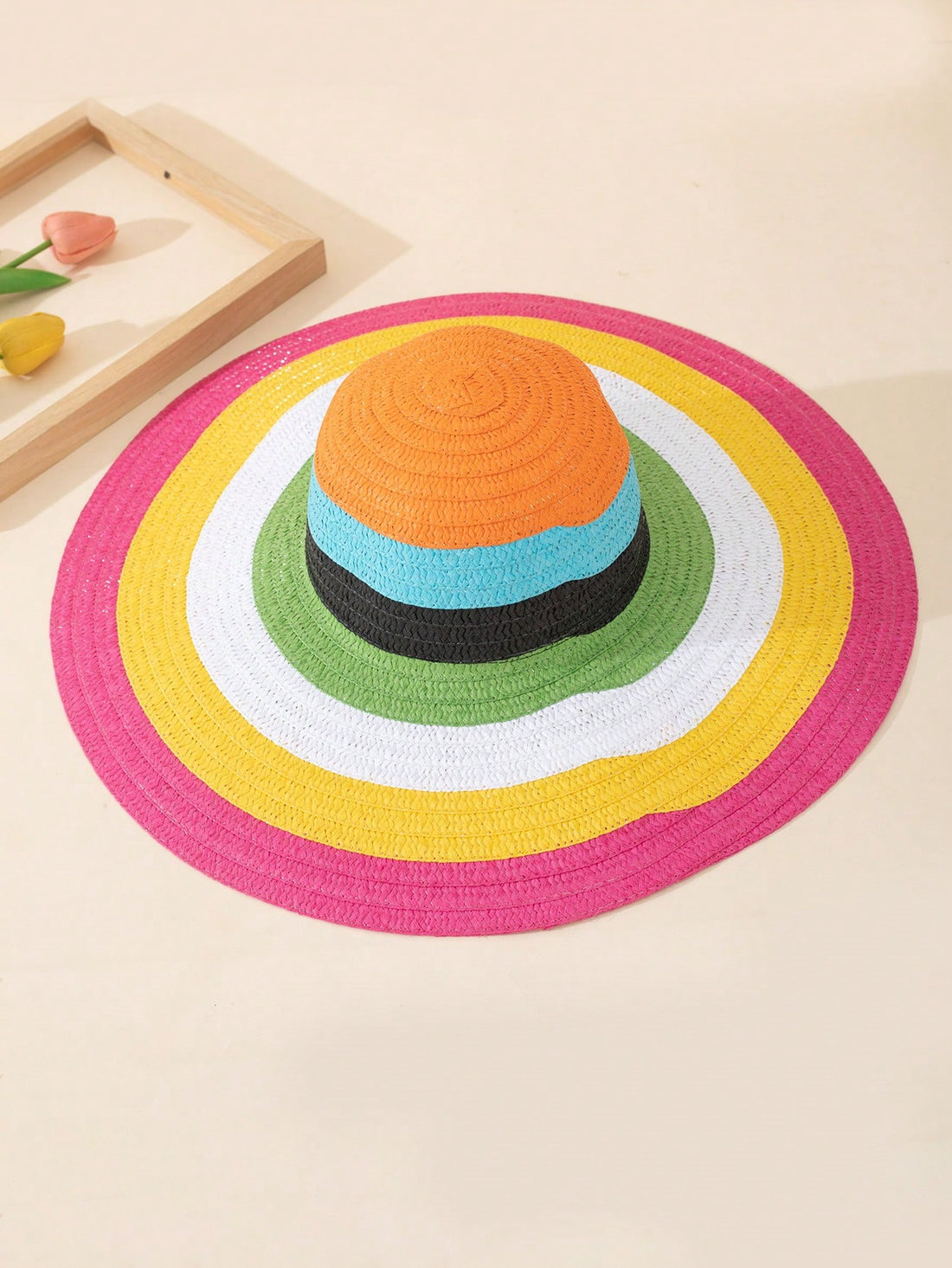 This Stylish Versatile Rainbow Color Wide Brim Sun Hat for Women offers both fashion and functionality. With its vibrant rainbow color and wide brim, it provides sun protection while making a statement. Perfect for any occasion, this hat is a must-have for any stylish woman.
