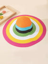 Stylish Versatile Rainbow Color Wide Brim Sun Hat for Women