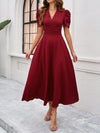 Flirty and Feminine: Women's Puff Sleeve Waist-Cinched Dress