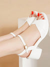 Summer Chic: Chunky High Heel Peep Toe Sandals with Ankle Strap and Buckle