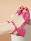 Summer Chic: Chunky High Heel Peep Toe Sandals with Ankle Strap and Buckle