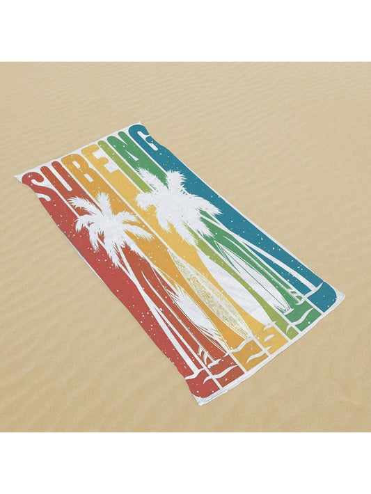 Tropical Vibes Surfboard Beach Towel - Perfect Summer Accessory for Unisex