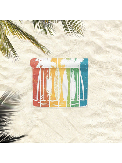Tropical Vibes Surfboard Beach Towel - Perfect Summer Accessory for Unisex
