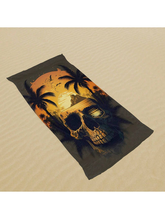 Skull & Palm Beach Towel: Sand Resistant, Quick Drying & Absorbent