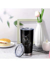 Cute Black Cat Print Stainless Steel Tumbler - Perfect Gift for Cat Lovers!