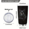 Cute Black Cat Print Stainless Steel Tumbler - Perfect Gift for Cat Lovers!