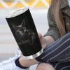 Cute Black Cat Print Stainless Steel Tumbler - Perfect Gift for Cat Lovers!