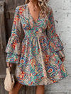 Summer Blossom: Women's Floral Print V-Neck Dress