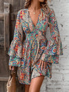 Summer Blossom: Women's Floral Print V-Neck Dress