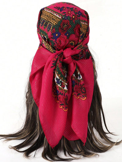 Fashionable Multicolored Bandana Scarf: A Golden Foil Print For Stylish Ladies - Perfect Holiday Gift!