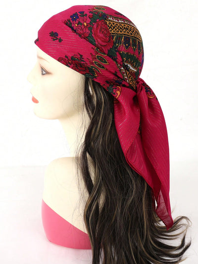 Fashionable Multicolored Bandana Scarf: A Golden Foil Print For Stylish Ladies - Perfect Holiday Gift!
