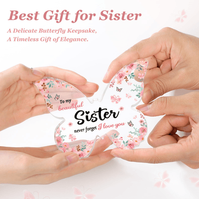 Elegant Acrylic Butterfly Plaque - A Unique Gift for Sister's Special Occasions