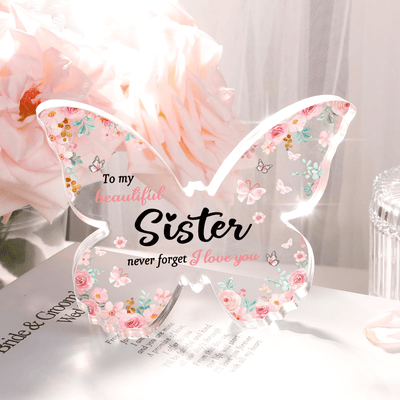 Elegant Acrylic Butterfly Plaque - A Unique Gift for Sister's Special Occasions